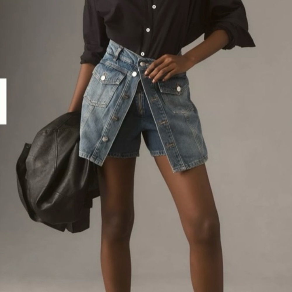 ANTHROPOLOGIE Pilcro Country Denim Skort NWT Size 27